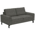 2-SITZER-SOFA in Flachgewebe Graubraun - Graubraun/Schwarz, Design, Textil/Metall (178/86/97cm) - Hom`in