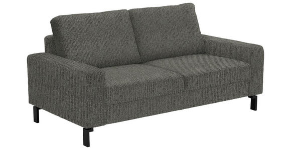 2-SITZER-SOFA in Flachgewebe Graubraun - Graubraun/Schwarz, Design, Textil/Metall (178/86/97cm) - Hom`in
