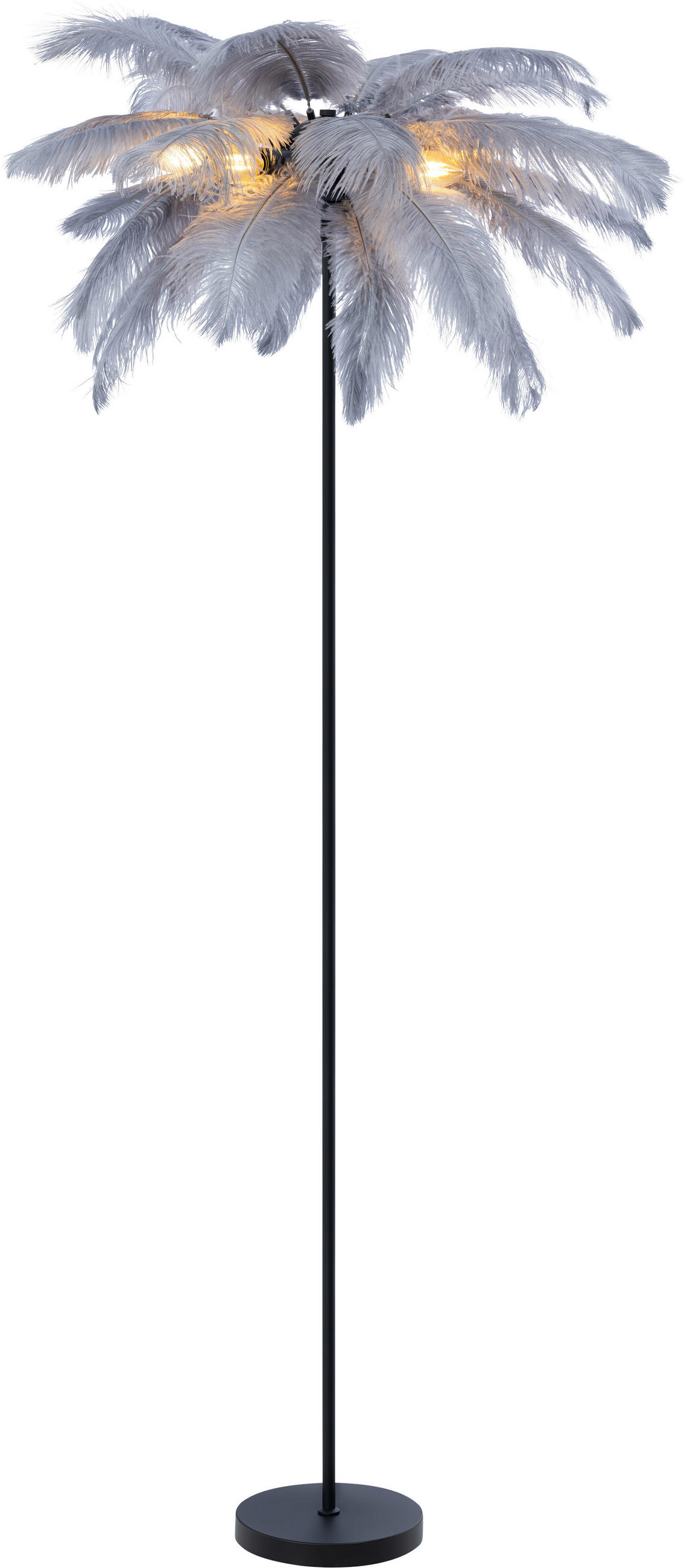 STEHLEUCHTE 55/160 cm    - Schwarz/Grau, Trend, Textil/Metall (55/160cm) - Novel