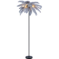 STEHLEUCHTE 55/160 cm    - Schwarz/Grau, Trend, Textil/Metall (55/160cm) - Novel