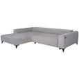 ECKSOFA  in Chenille Hellgrau  222/279 cm  - Hellgrau/Schwarz, KONVENTIONELL, Kunststoff/Textil (222/279cm) - Hom`in