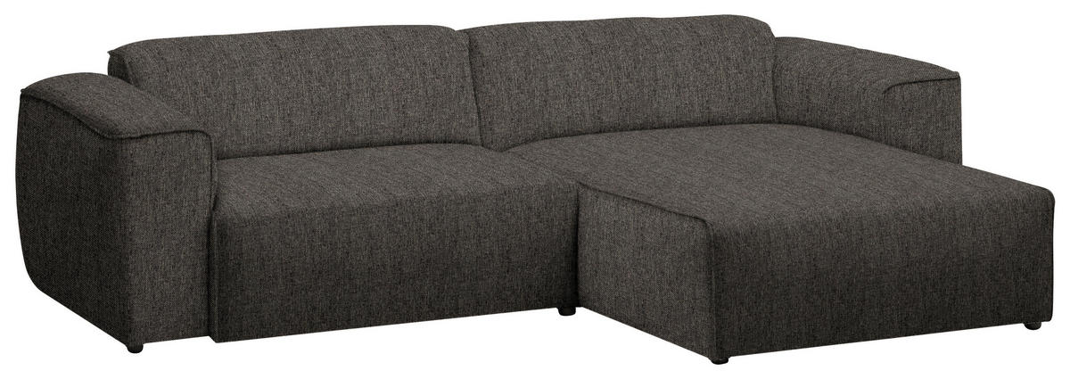 ECKSOFA in Webstoff Dunkelbraun  265/171 cm  - Dunkelbraun/Schwarz, Design, Kunststoff/Textil (265/171cm) - home24