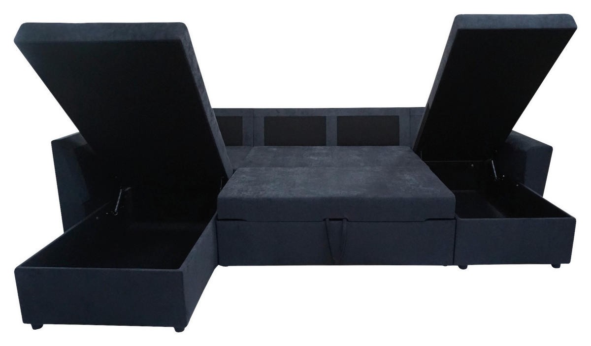 WOHNLANDSCHAFT TERMOLI in Jacquard Anthrazit  - Anthrazit/Schwarz, Design, Kunststoff/Textil (212/297/155cm) - MID.YOU