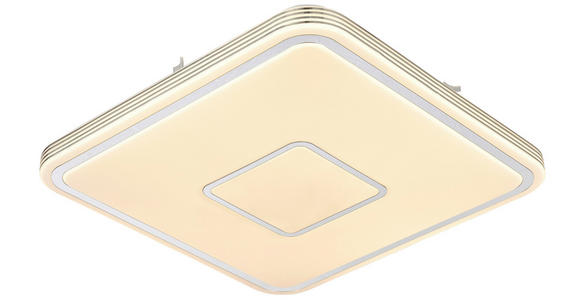 LED-DECKENLEUCHTE 43/43/6,5 cm - Chromfarben/Weiß, LIFESTYLE, Kunststoff/Metall (43/43/6,5cm) - Novel