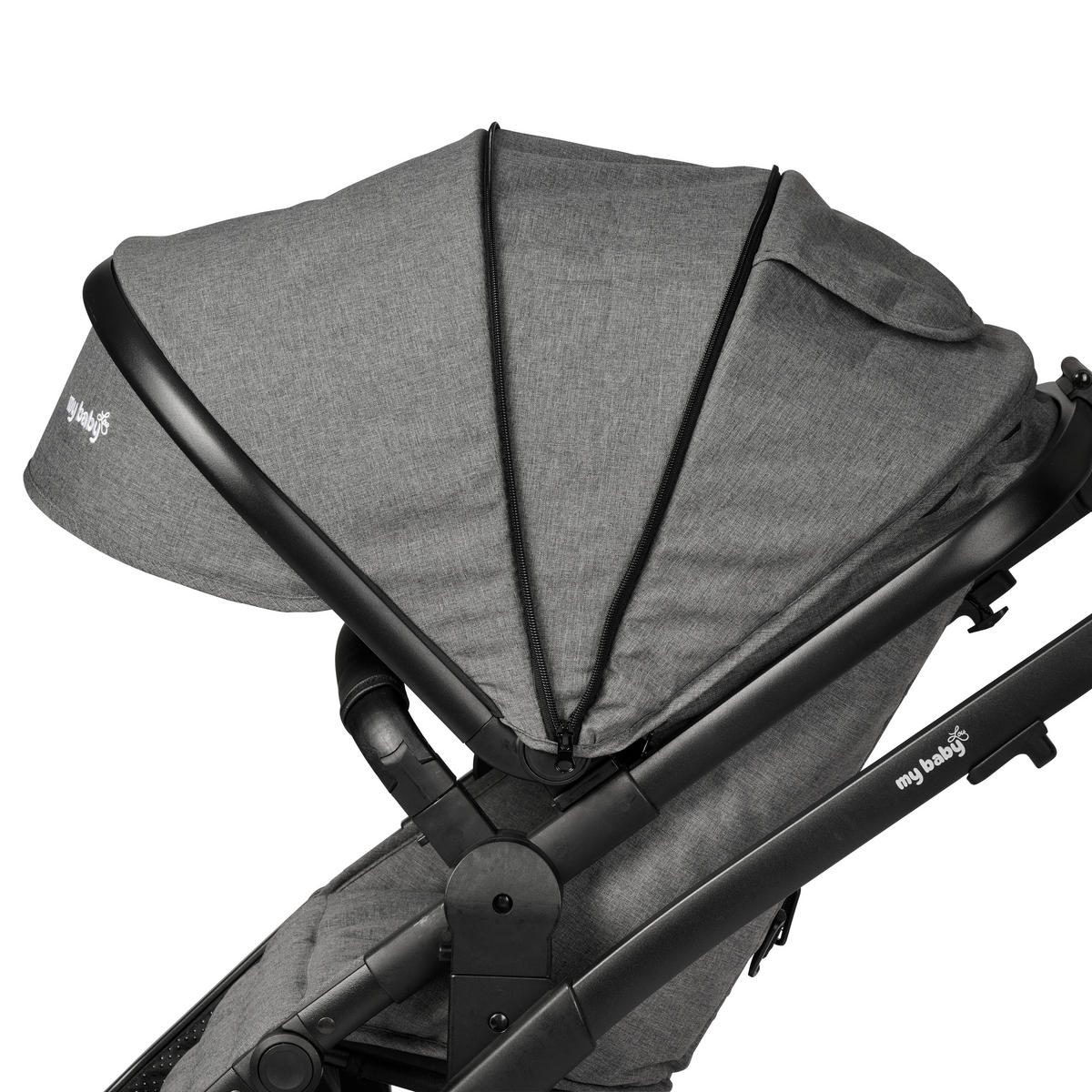 KINDERWAGENSET  Korfu   - Dunkelgrau/Schwarz, Basics, Kunststoff/Textil - My Baby Lou