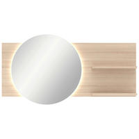 STENSKO OGLEDALO, 150/78/17 cm steklo, leseni material  - barve hrasta, Design, steklo/leseni material (150/78/17cm) - Xora