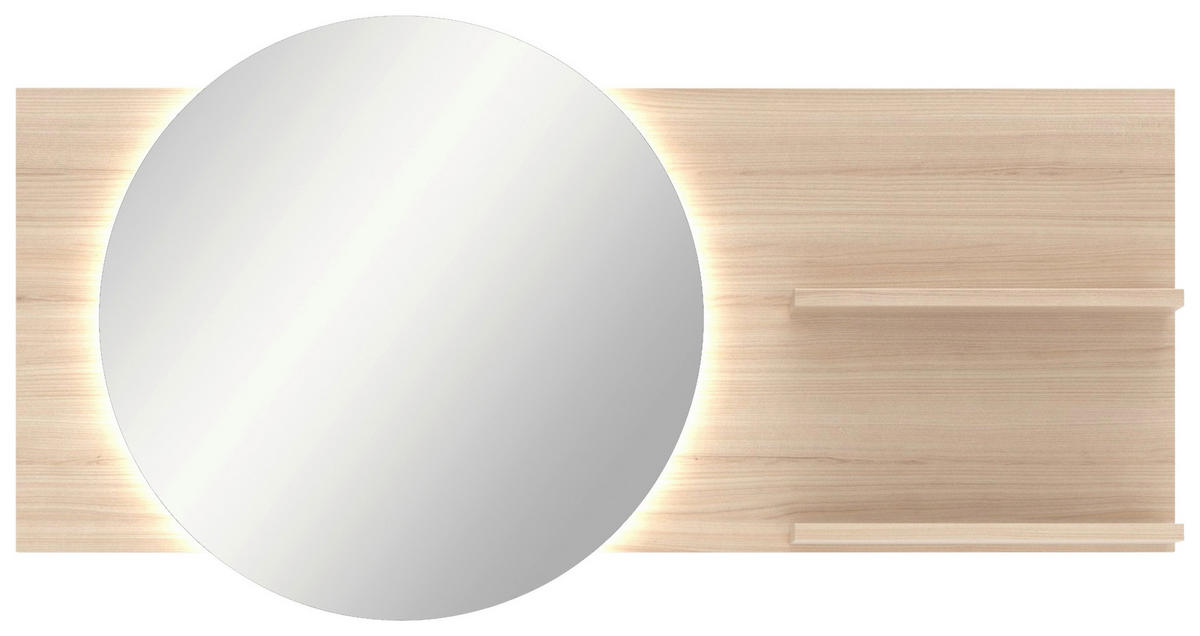 STENSKO OGLEDALO, 150/78/17 cm steklo, leseni material  - barve hrasta, Design, steklo/leseni material (150/78/17cm) - Xora