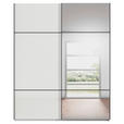 SCHWEBETÜRENSCHRANK 181/223/68 cm 2-türig Weiß  - Schwarz/Weiß, KONVENTIONELL, Glas/Holzwerkstoff (181/223/68cm) - Novel