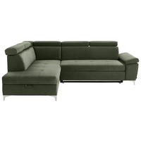 KUTNA GARNITURA tekstil  maslinasto zelena   - maslinasto zelena/boje kroma, Konvencionalno, tekstil/metal (206/271cm) - Carryhome
