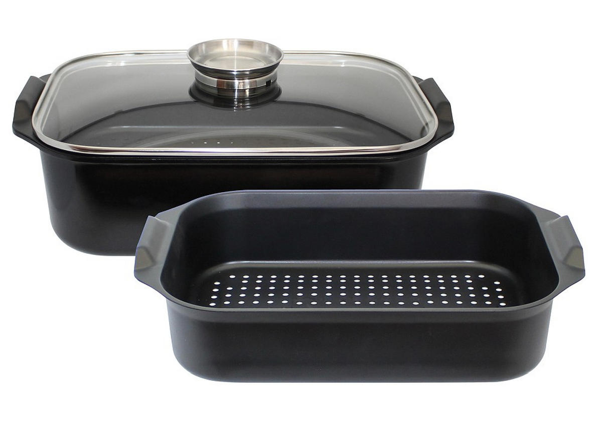 BRÄTER Bräter 7 L  - Transparent/Schwarz, Basics, Glas/Metall (27/14/40,5cm) - ELO