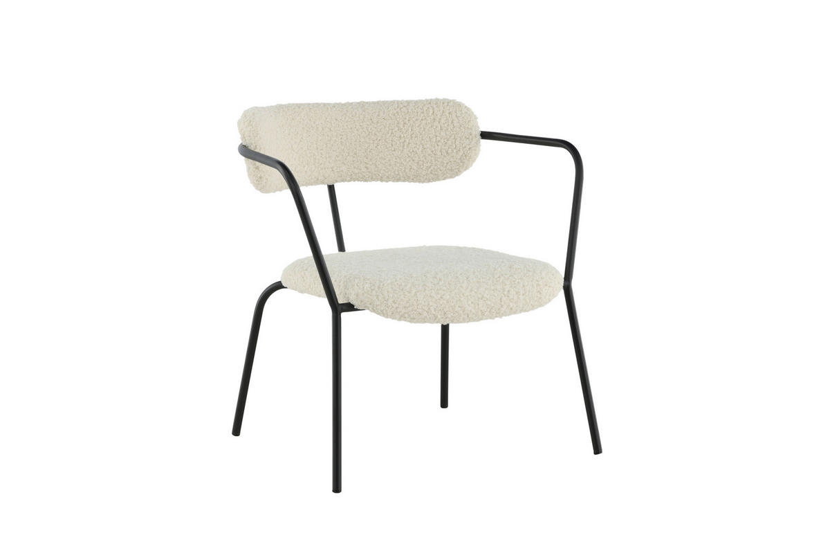 SESSEL in Teddystoff Schwarz, Weiß  - Schwarz/Weiß, Design, Textil/Metall (68/69/67cm) - Livetastic