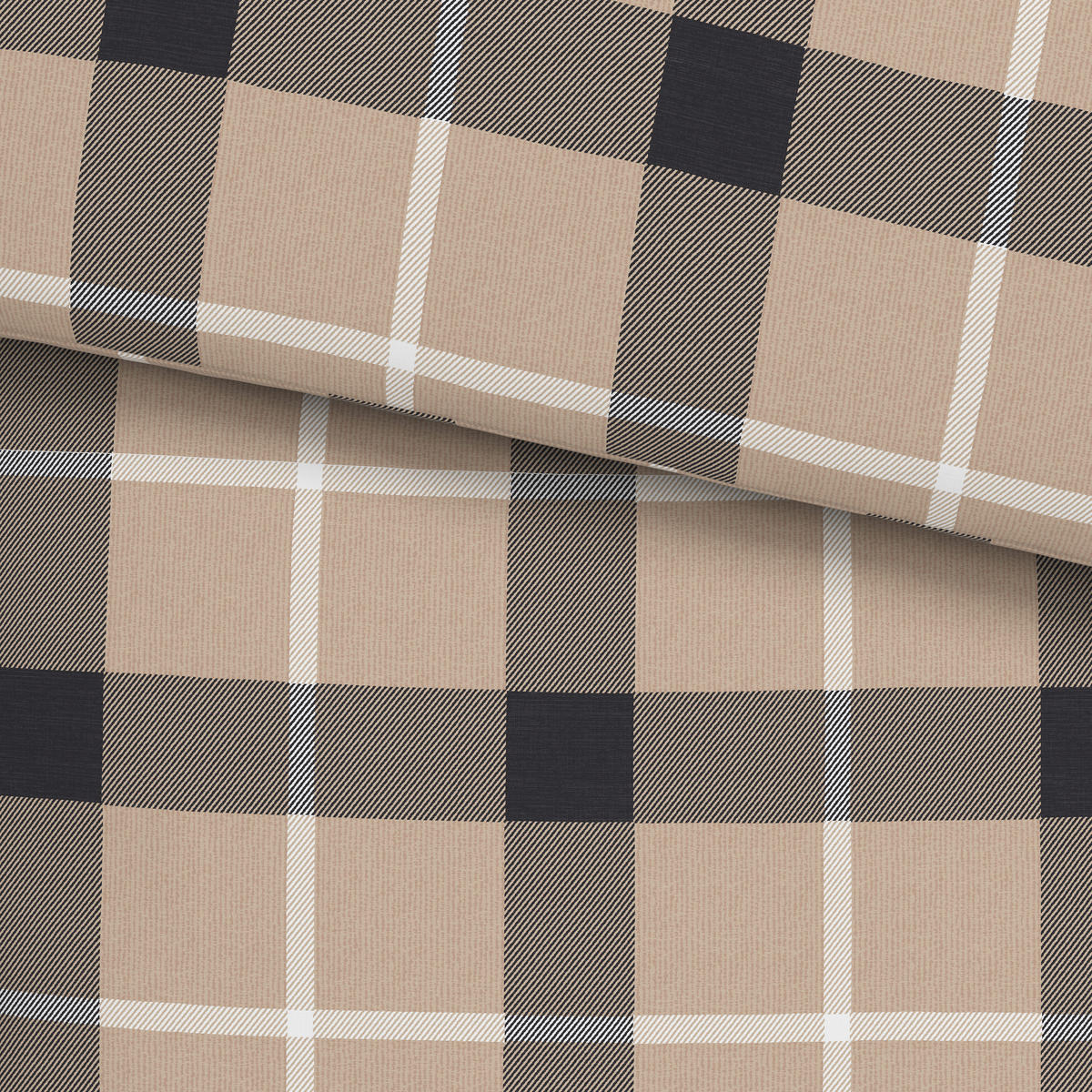 POSTEĽNÁ BIELIZEŇ, flanel, antracitová, prírodná farba, 140/200 cm - prírodná farba/antracitová, Konventionell, textil (140/200cm) - Esposa
