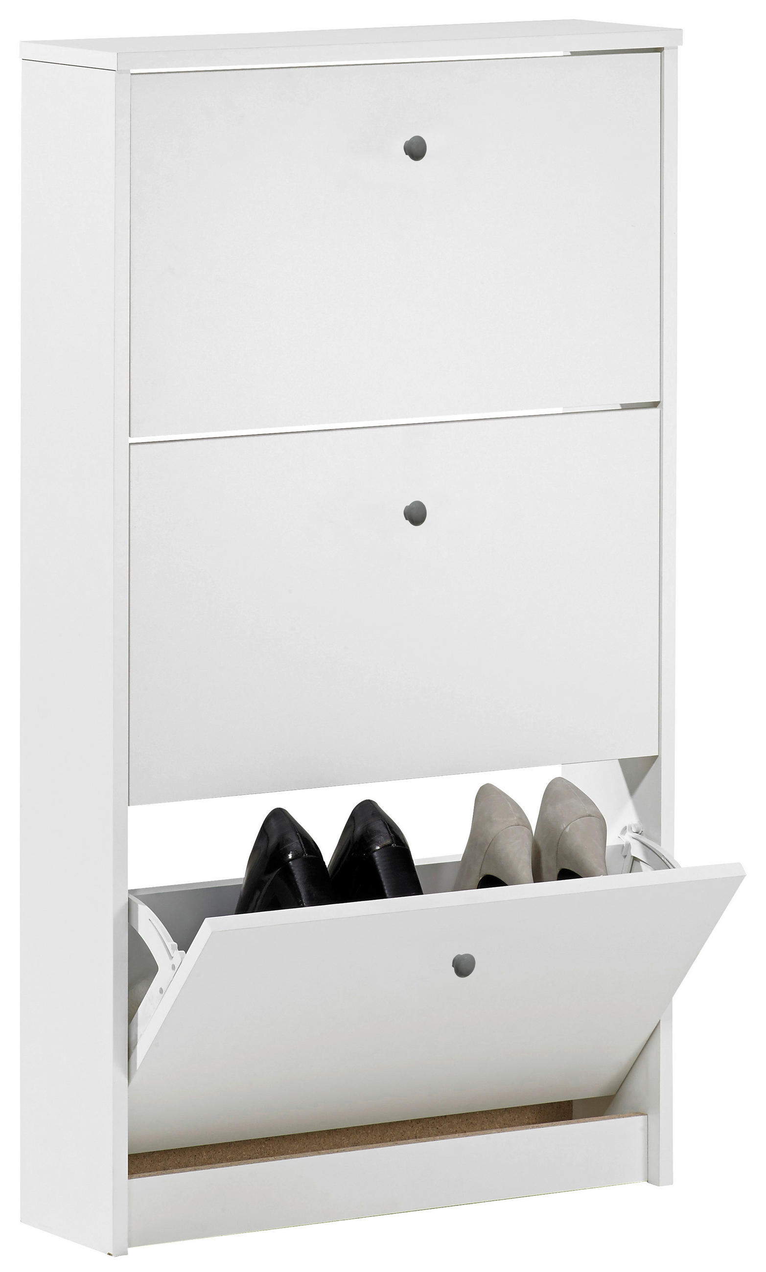 OMARA Z LOPUTAMI ZA ČEVLJE bela - srebrne barve/bela, Moderno, umetna masa/leseni material (58,5/105cm) - Carryhome