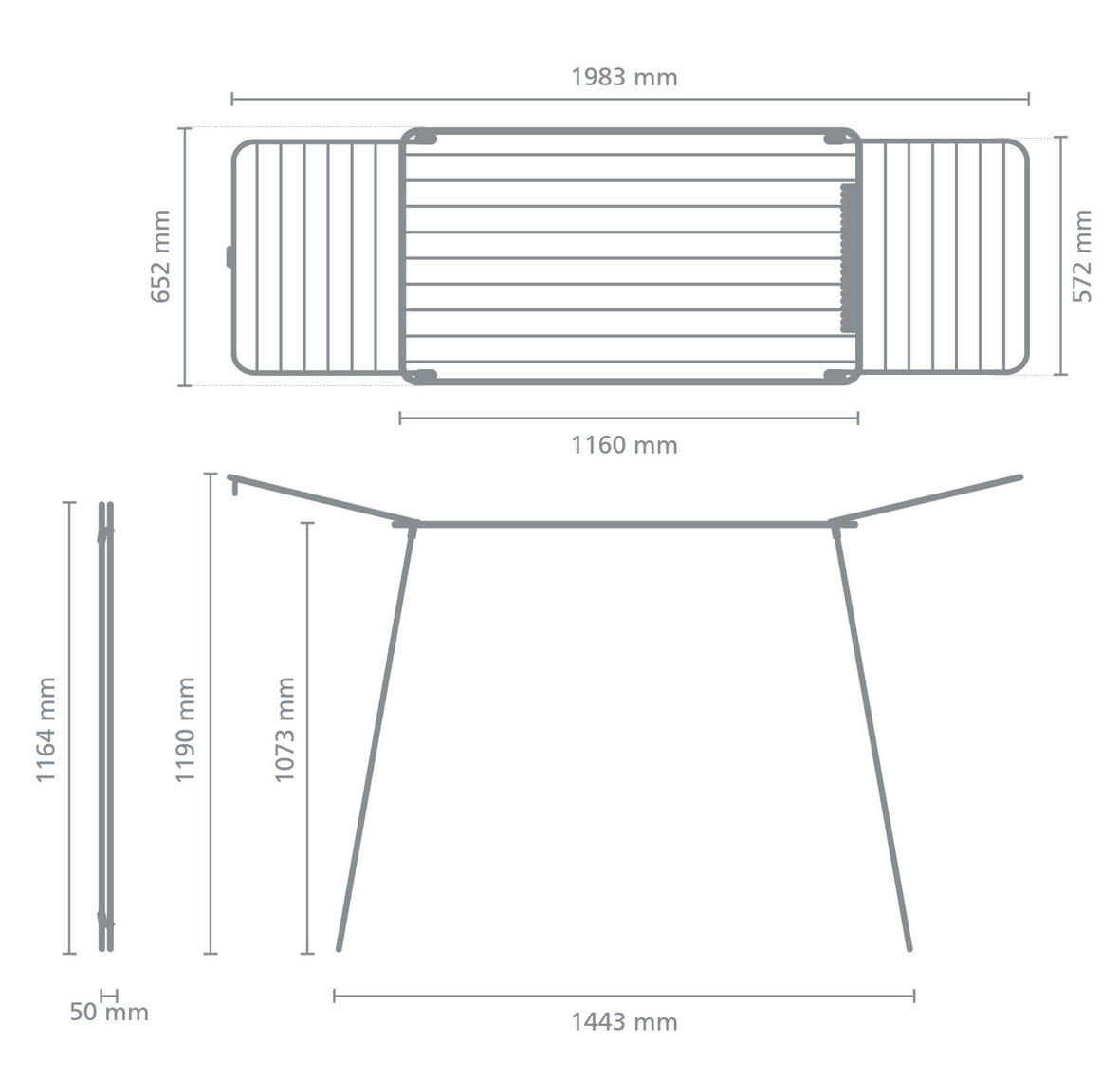 ŽICA ZA SUŠENJE VEŠA - bela, Osnovno, metal (58,8/116,4/5cm) - Brabantia