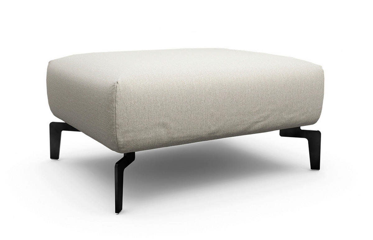 HOCKER Chenille Naturfarben  - Schwarz/Naturfarben, Design, Textil/Metall (90/70/46cm) - SENSOO