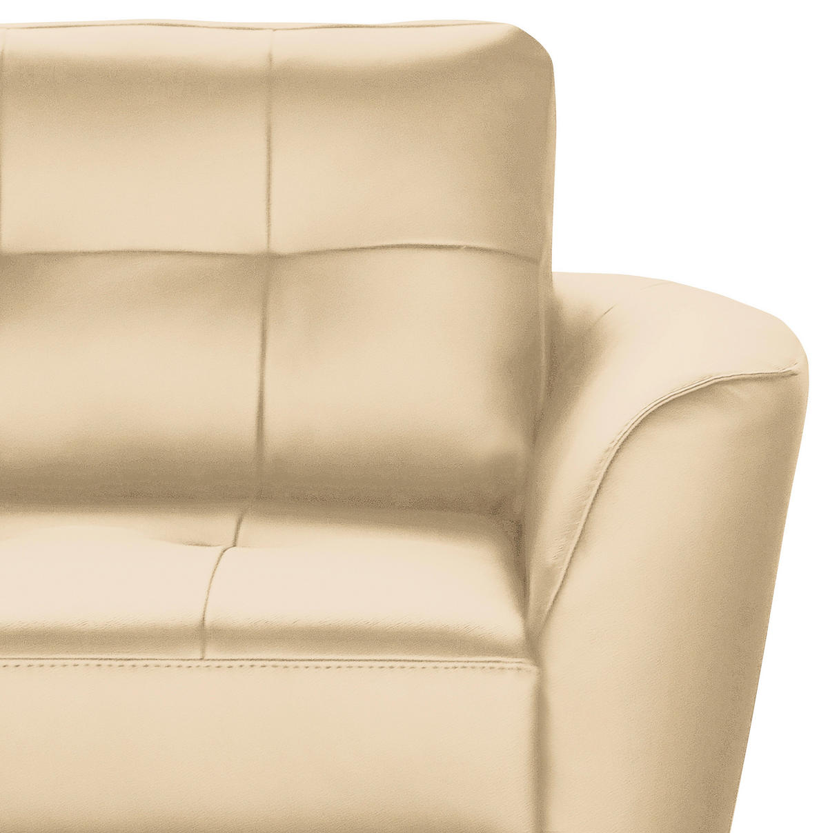 ECKSOFA in Lederlook Echtleder Beige  - Beige/Buchefarben, Design, Leder/Holz (190/236cm) - Livetastic
