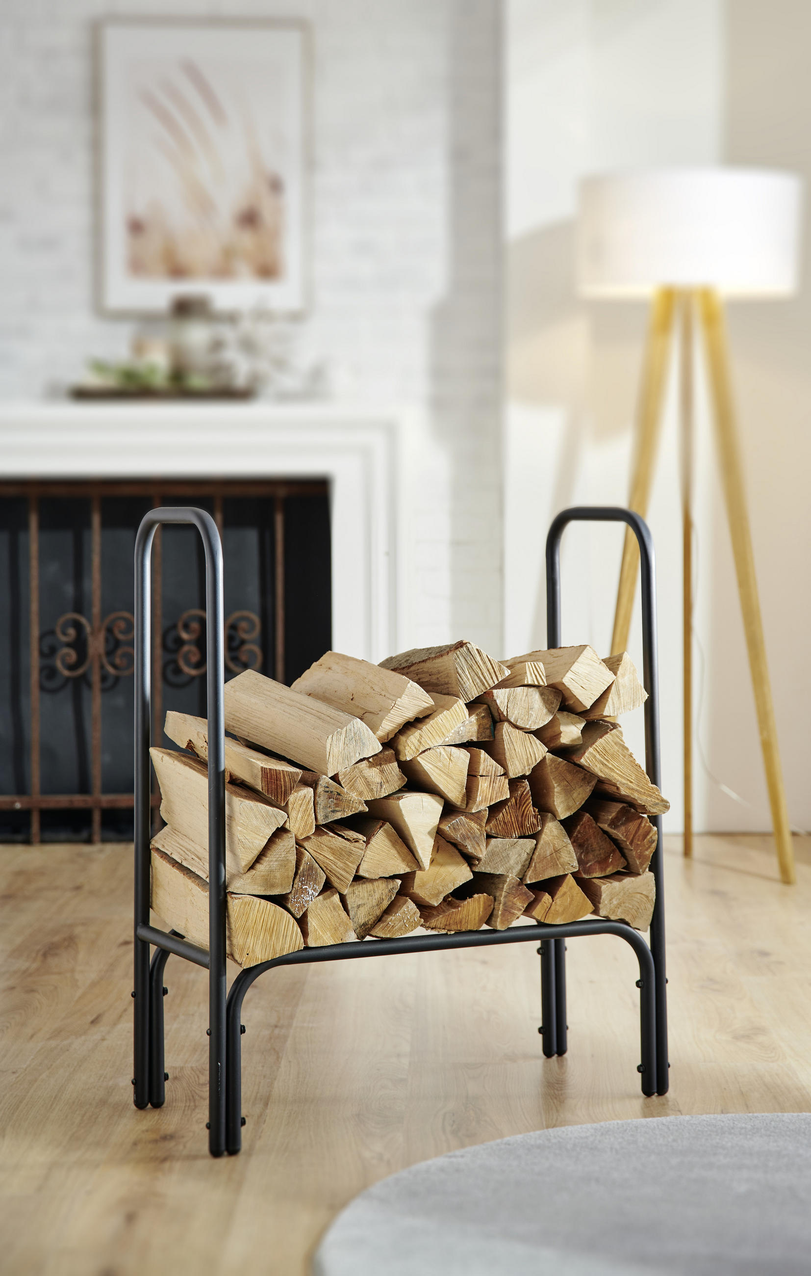 VEDKORG 71/84/30 cm  metall  - svart, Basics, metall (71/84/30cm) - Ambia Home