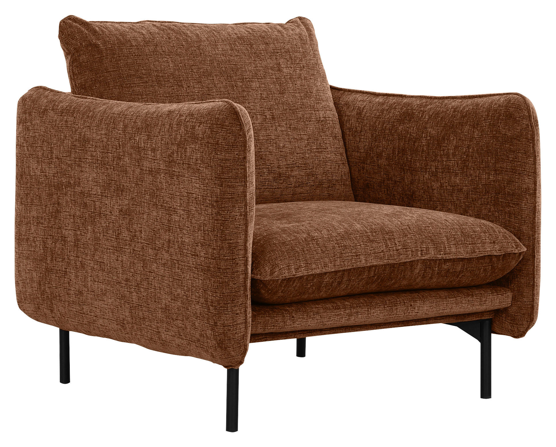 FÅTÖLJ i trä, textil kopparfärgad  - svart/kopparfärgad, Design, metall/trä (86/81/91cm) - Niels Andersson