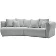 ECKSOFA in Chenille Hellgrau  180/315 cm  - Hellgrau/Schwarz, MODERN, Kunststoff/Textil (180/315cm) - Hom`in