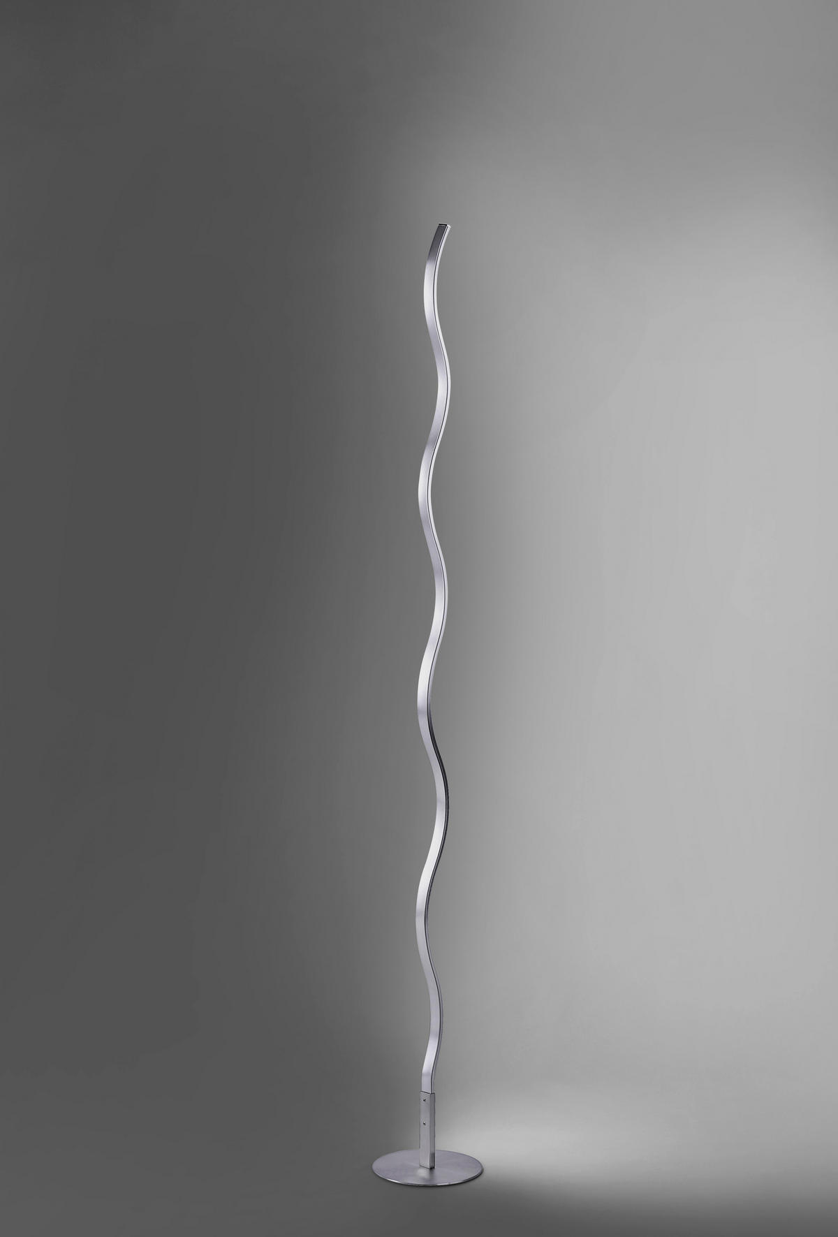 LED-STEHLEUCHTE Wave 14/14/120 cm   - Silberfarben, Design, Metall (14/14/120cm)