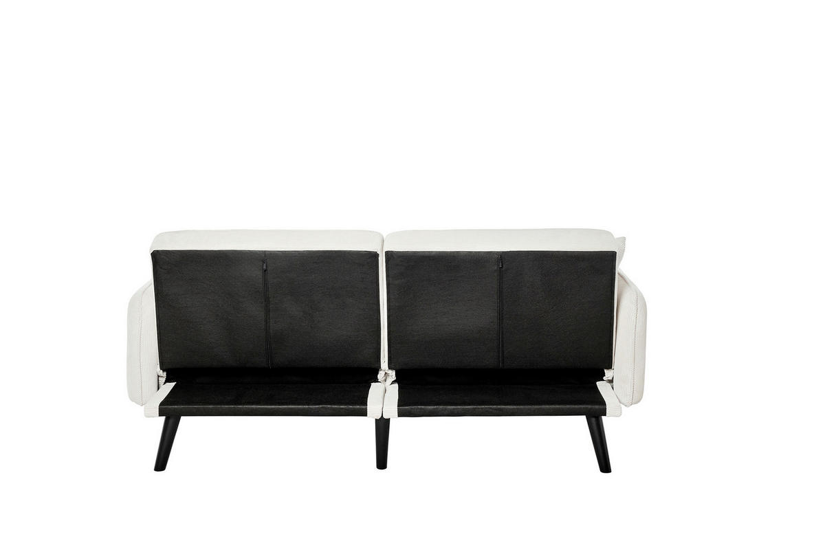SCHLAFSOFA Cord Elfenbein  - Elfenbein/Champagner, MODERN, Holz/Textil (191/83/84cm) - Livetastic