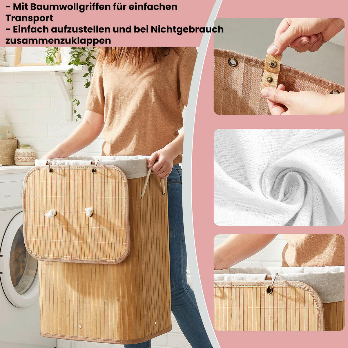 WÄSCHEKORB - Naturfarben, Basics, Naturmaterialien/Holzwerkstoff (40/60/30cm)