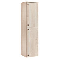 HOCHSCHRANK 50/158,4/35 cm  - Edelstahlfarben/Eichefarben, MODERN, Holzwerkstoff/Metall (50/158,4/35cm) - Celina Home