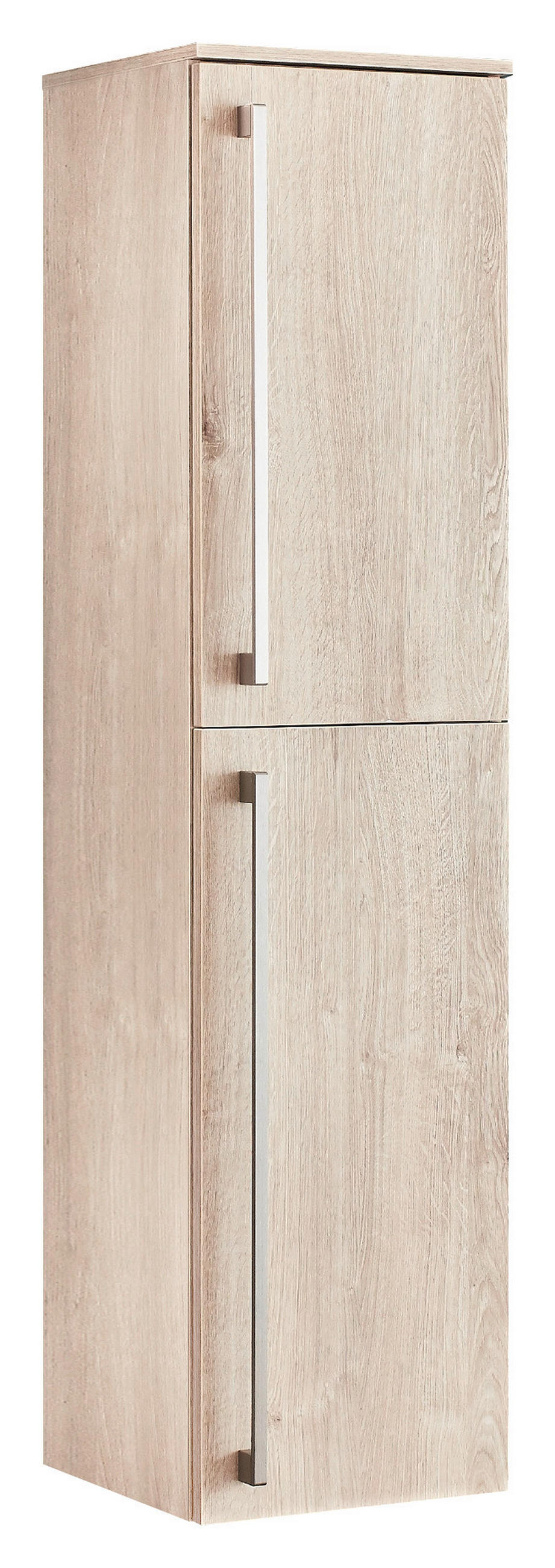 HOCHSCHRANK 50/158,4/35 cm  - Edelstahlfarben/Eichefarben, MODERN, Holzwerkstoff/Metall (50/158,4/35cm) - Celina Home