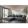 ECKSOFA in Flachgewebe Dunkelgrau  187/321 cm  - Dunkelgrau/Schwarz, Design, Textil/Metall (187/321cm) - Livetastic