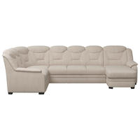 WOHNLANDSCHAFT Beige Chenille  - Beige/Schwarz, Basics, Kunststoff/Textil (211/330/162cm) - MID.YOU