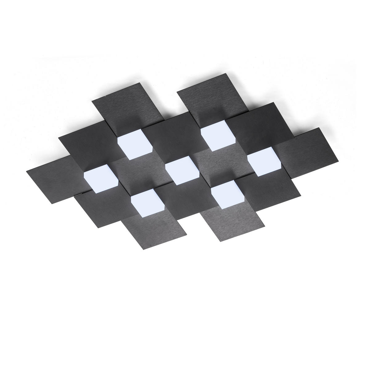 LED-DECKENLEUCHTE Creo 61/7/50 cm  - Schwarz/Weiß, Design, Kunststoff/Metall (61/7/50cm) - Grossmann