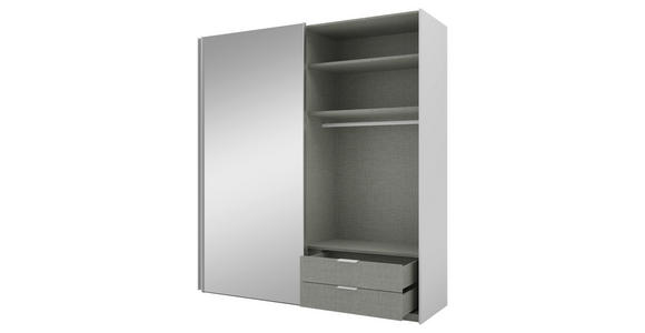 SCHWEBETÜRENSCHRANK  in Grau  - Alufarben/Grau, KONVENTIONELL, Glas/Holzwerkstoff (200/223/69cm) - Novel