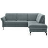 ECKSOFA in Flachgewebe Blaugrau  - Blaugrau/Schwarz, Konventionell, Textil/Metall (241/190cm) - Beldomo Comfort