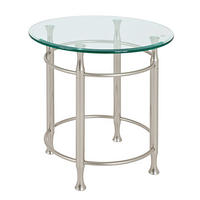 BEISTELLTISCH in Metall, Glas 50/50/52 cm  - Edelstahlfarben, Basics, Glas/Metall (50/50/52cm)