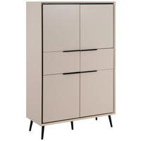 HIGHBOARD  in 90/140/38 cm  - Sandfarben/Schwarz, KONVENTIONELL, Holzwerkstoff/Kunststoff (90/140/38cm) - Livetastic