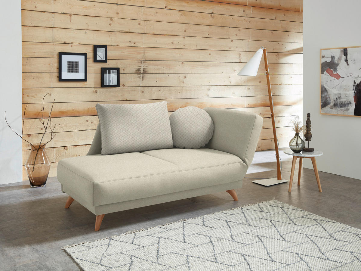RÉCAMIERE in Flachgewebe Beige  - Beige, Design, Holz/Textil (205/87/94cm) - Bali
