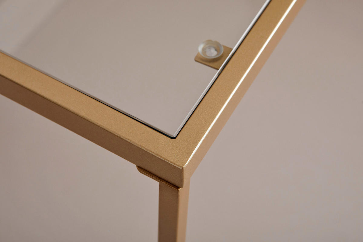 SCHREIBTISCH 120/60/73 cm  in Klar, Goldfarben  - Klar/Goldfarben, Konventionell, Glas/Metall (120/60/73cm) - Livetastic
