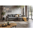 ECKSOFA in Flachgewebe Grau  294/173 cm  - Chromfarben/Weiß, Design, Kunststoff/Textil (294/173cm) - Carryhome