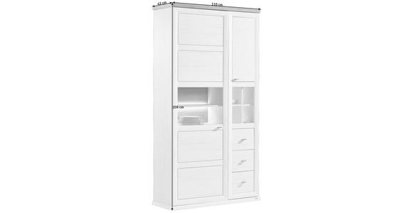VITRINE in Grau, Weiß - Weiß/Grau, LIFESTYLE, Glas/Holzwerkstoff (110/209/43cm) - Hom`in