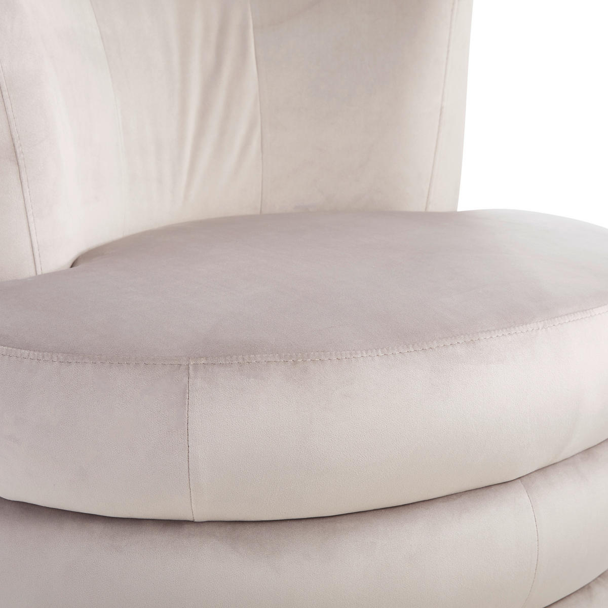 DESIGNSESSEL Flachgewebe Beige    - Edelstahlfarben/Beige, Trend, Textil/Metall (90/82/85cm) - Livetastic