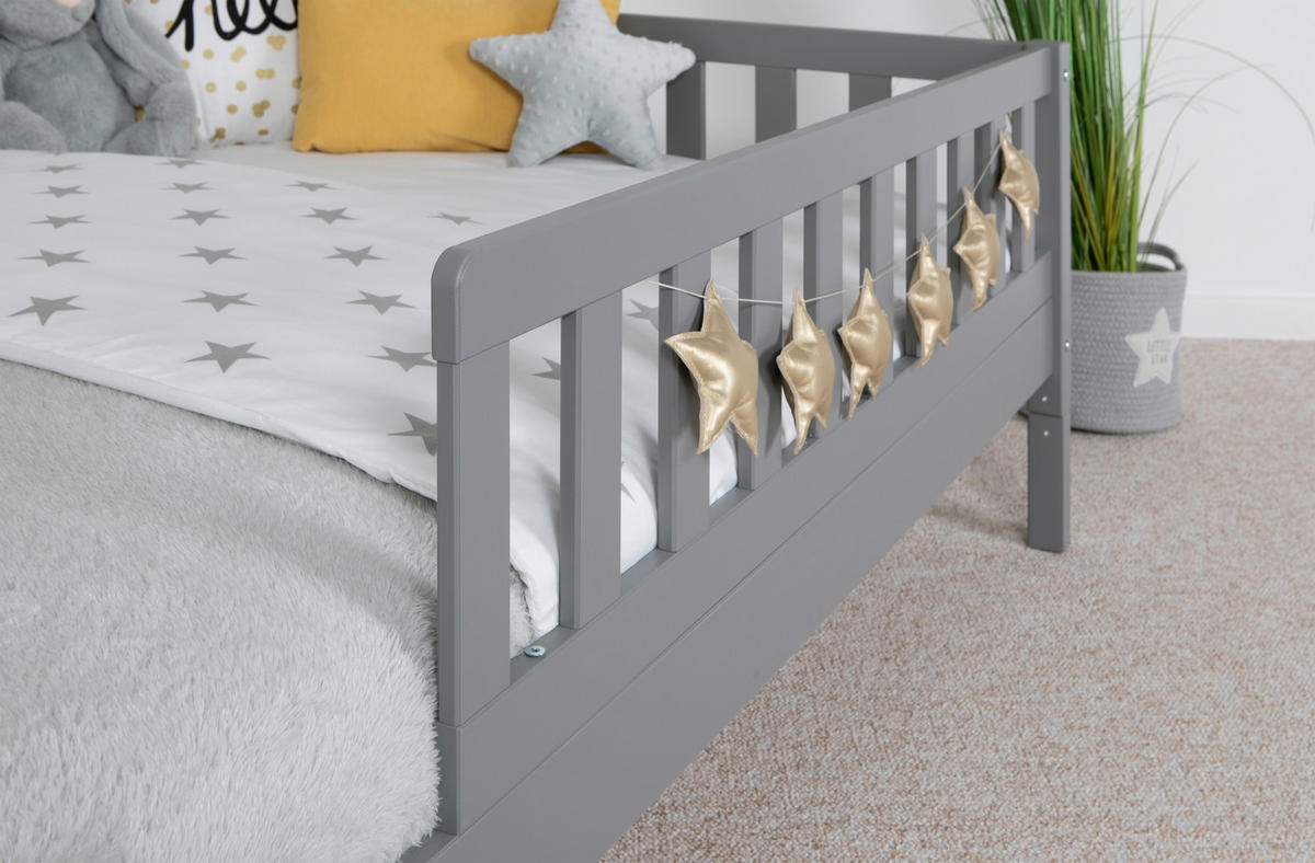 HAUSBETT 90/200 cm Hellgrau  - Hellgrau/Naturfarben, Modern, Holz (90/200cm) - MID.YOU