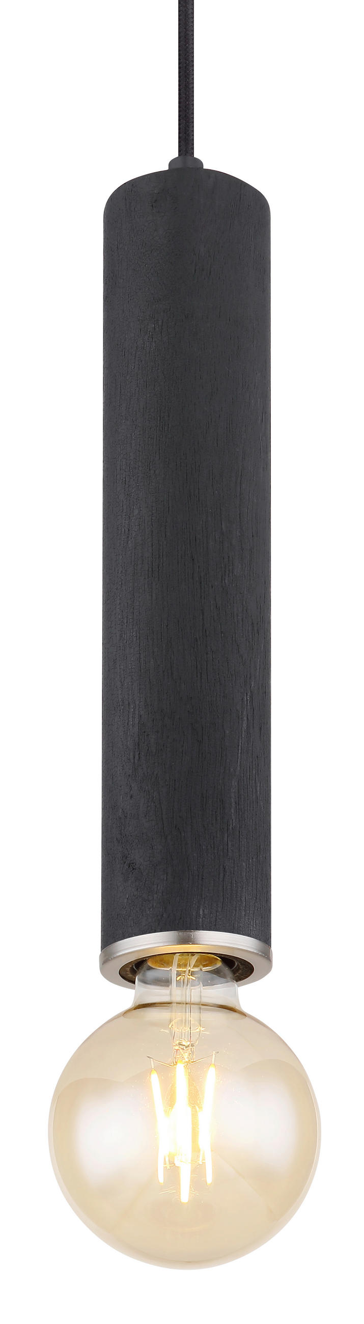 VISEČA SVETILKA  Marion      12/160 cm      E27 - črna/barve niklja, Basics, kovina/les (12/160cm) - Globo