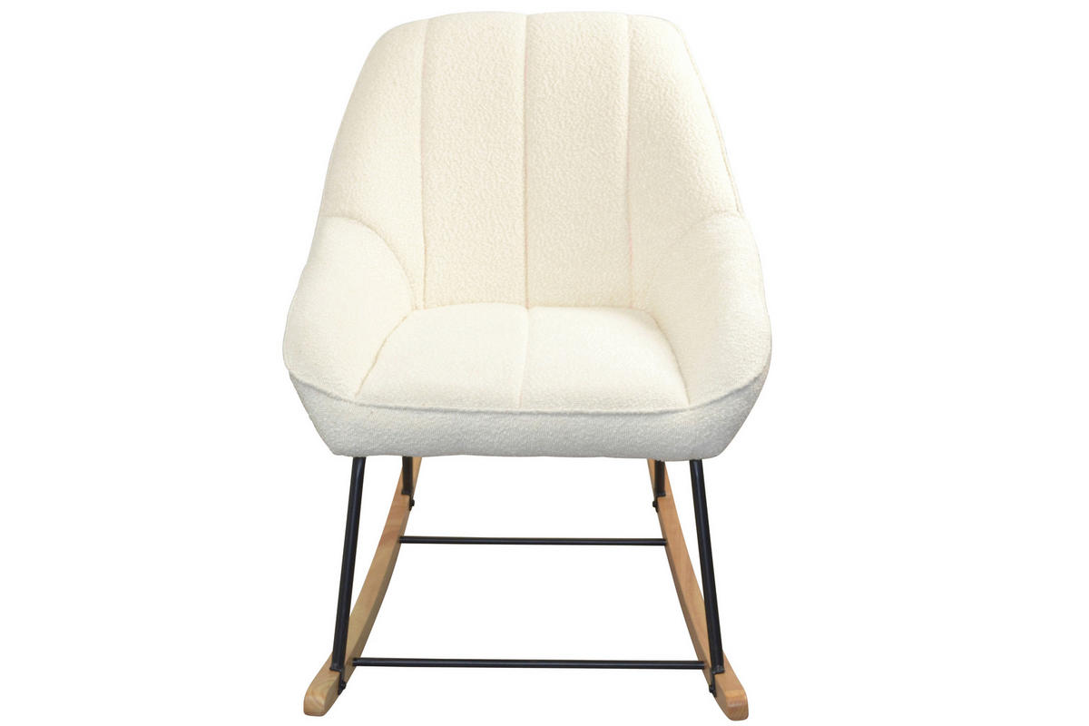 SESSEL Teddystoff Creme    - Creme/Schwarz, Design, Holz/Textil (70/100/90cm) - MID.YOU