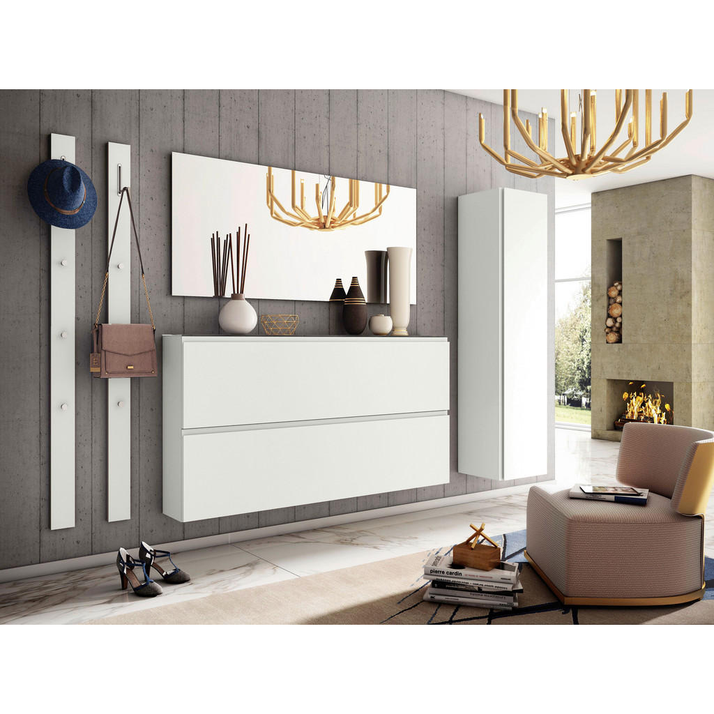 Thumbnail - Moderano Garderobenschrank Gardasee, Weiß, Holzwerkstoff, 5 + extra bestellbar Fächer, 40x165x33 cm, Beimöbel erhältlich...