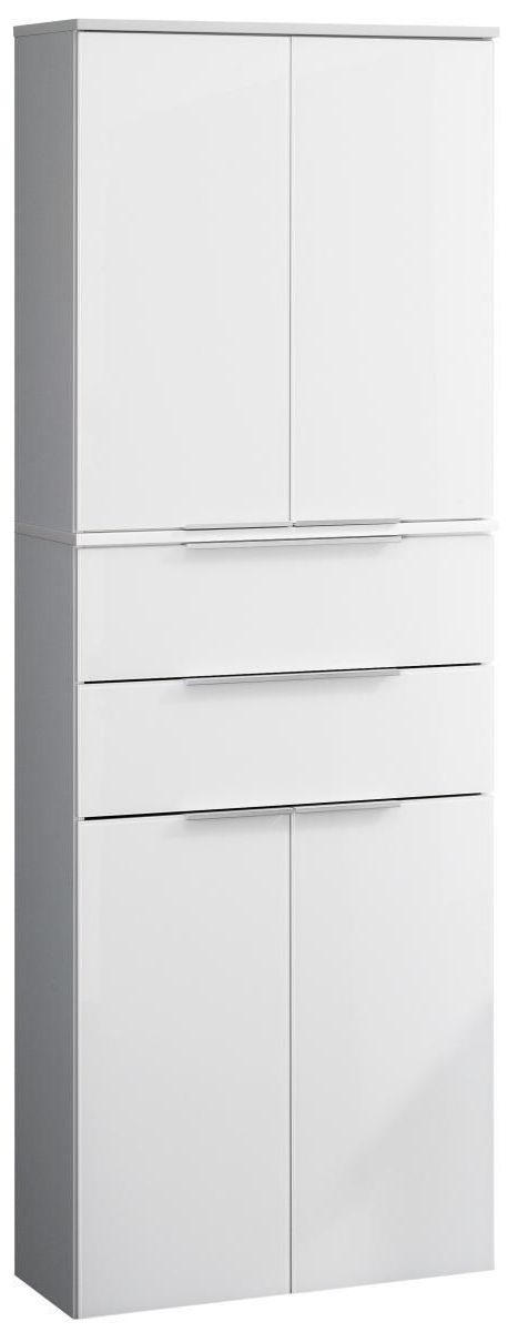HOCHSCHRANK 61/176/32 cm  - Silberfarben/Weiß, MODERN, Glas/Holzwerkstoff (61/176/32cm) - MID.YOU