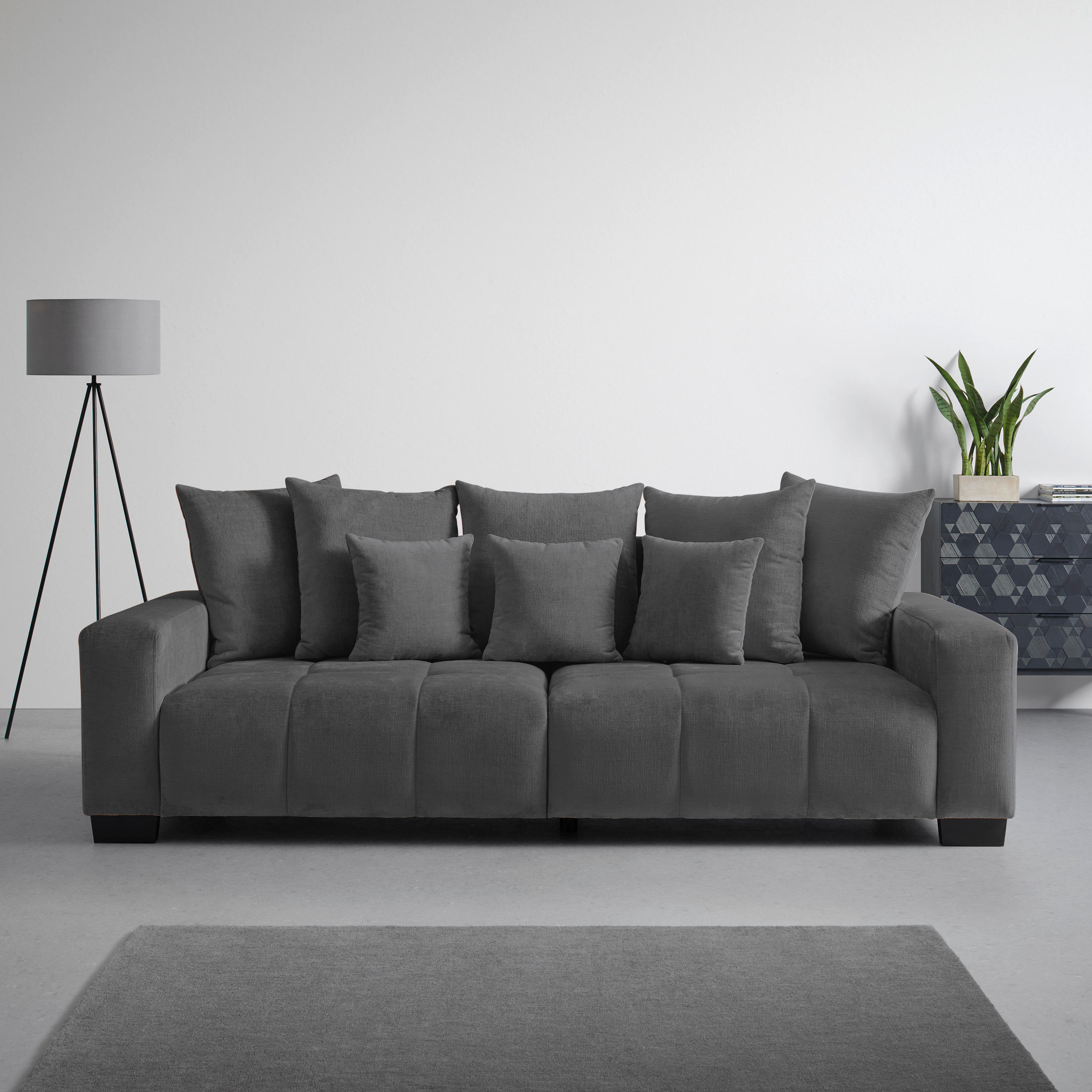 BIG SOFFA i grafitfärgad  - grafitfärgad/svart, Modern, trä (246/93/124cm) - MID.YOU