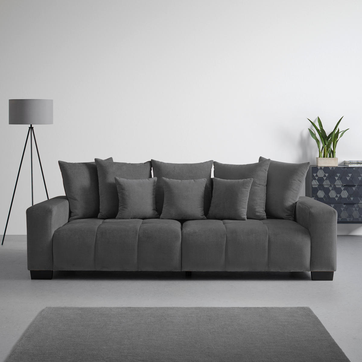 BIG SOFFA i grafitfärgad  - grafitfärgad/svart, Modern, trä (246/93/124cm) - MID.YOU