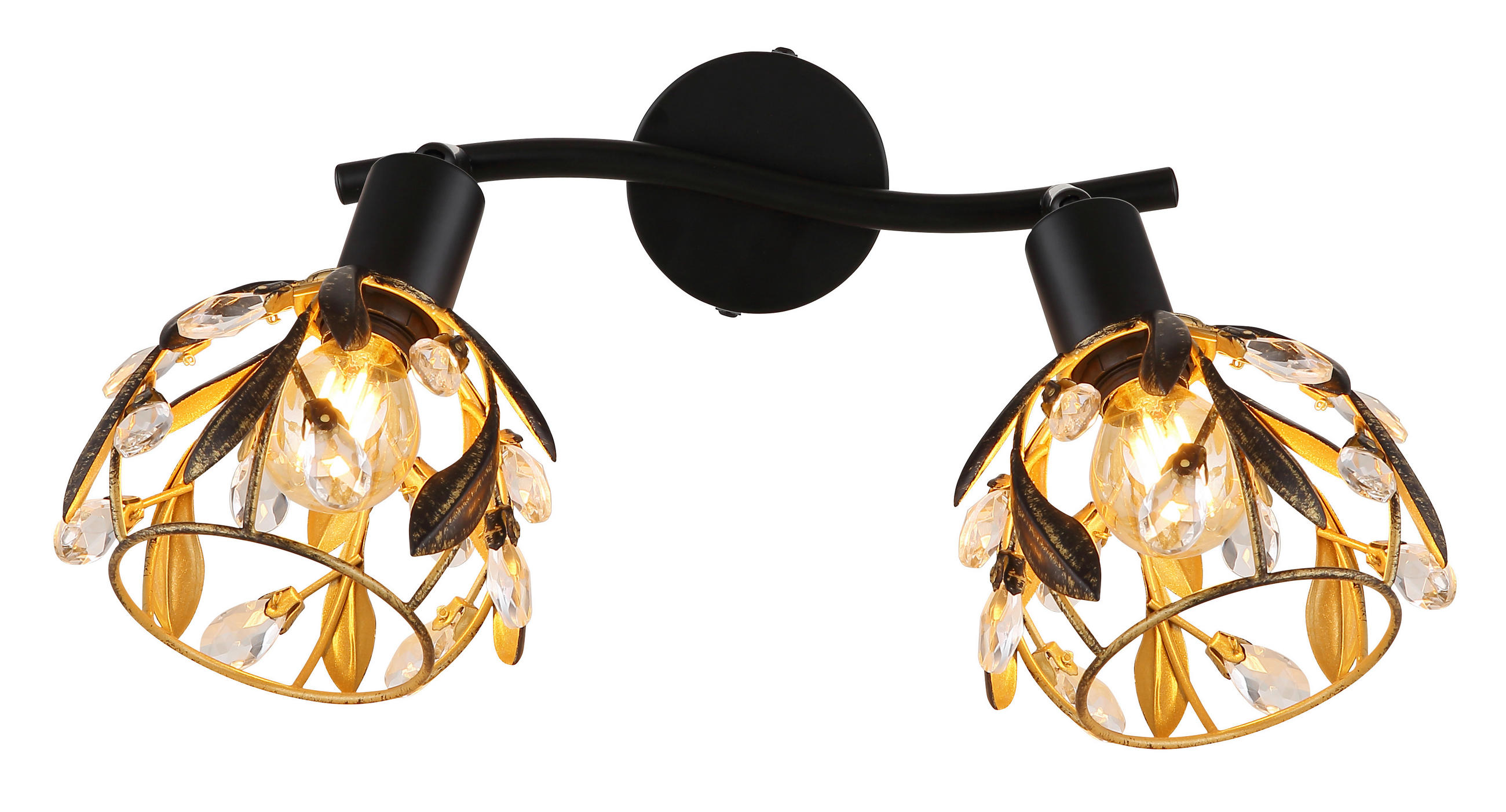 STRAHLER 25/12/15,5 cm   - Klar/Goldfarben, Basics, Kunststoff/Metall (25/12/15,5cm) - Globo