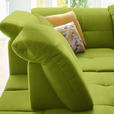 ECKSOFA in Chenille Limette  240/308 cm  - Limette/Schwarz, Design, Textil/Metall (240/308cm) - Xora