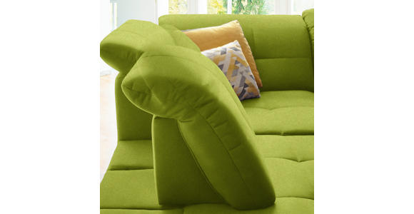 ECKSOFA in Chenille Limette 240/308 cm - Limette/Schwarz, Design, Textil/Metall (240/308cm) - Xora